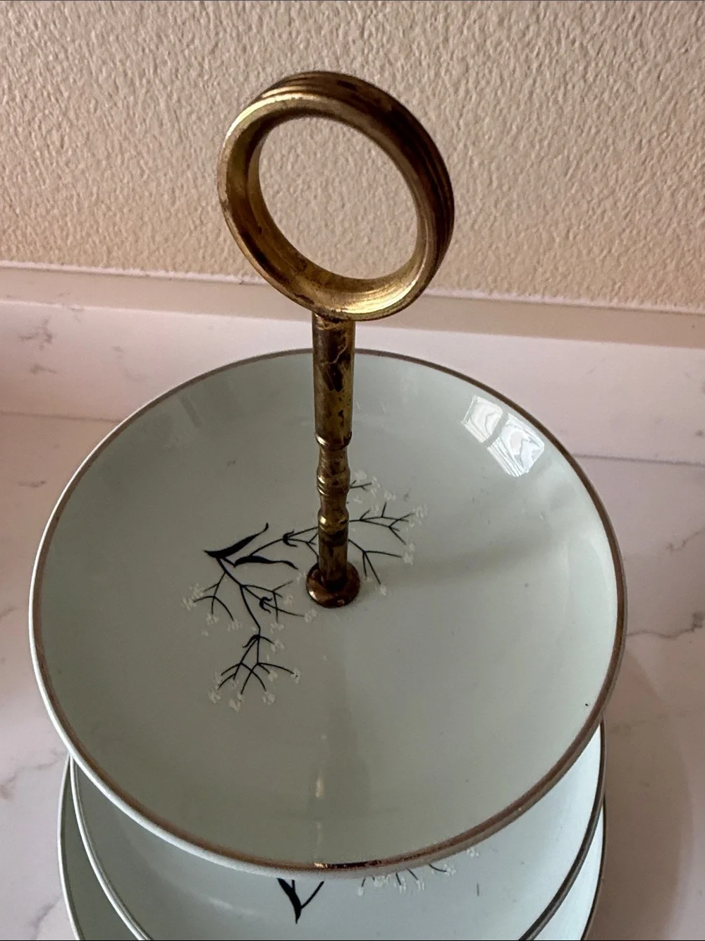 Three-Tier Serving Brass Stand